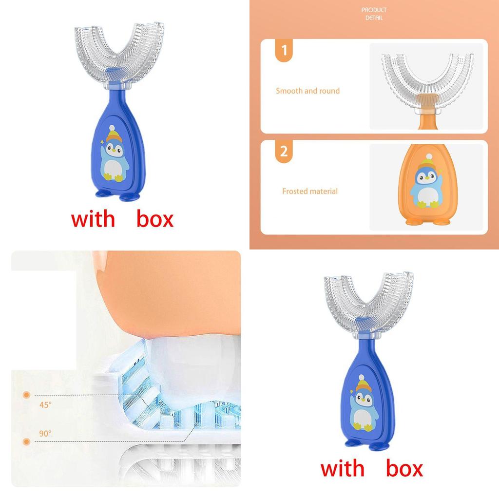 Manual Kids Ushaped Silicone Toothbrush For Oral Cleaning With Soft Bristles For Toddlers