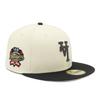New Era 59FIFTY Los Angeles Dodgers ONSPOTZ LA 7 59Fifty Up Side Down Side MLB Los Angeles Dodgers Cap, Exclusive, Chrome/Satin Black, 1/8 Scale,