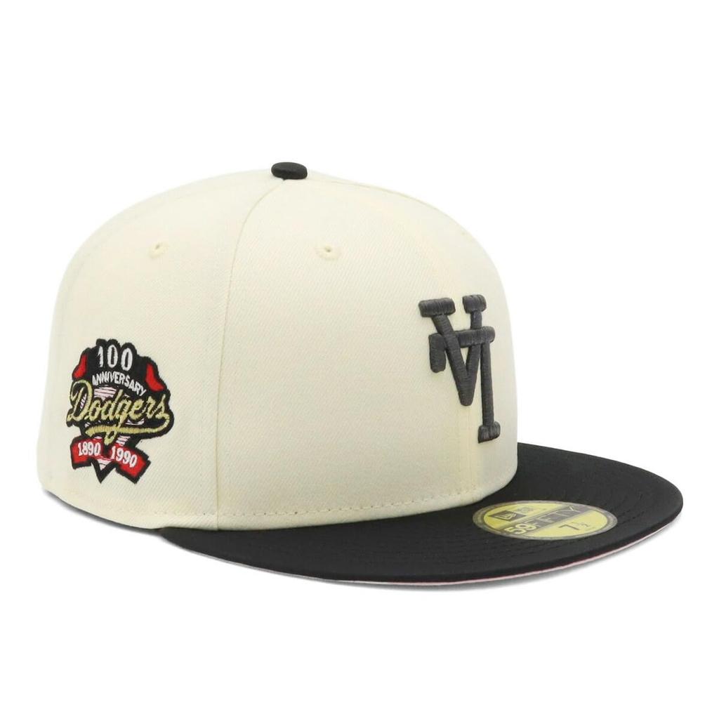 New Era 59FIFTY Los Angeles Dodgers ONSPOTZ LA 7 59Fifty Up Side Down Side MLB Los Angeles Dodgers Cap, Exclusive, Chrome/Satin Black, 1/8 Scale,