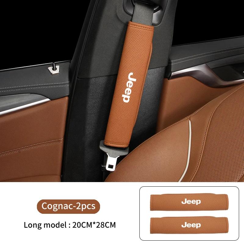 For Jeep Breathable Car Seat Belt Padding Pad Interior Accessories For Jeep Wrangler Renegade Compass Grand Cherokee JK Patri