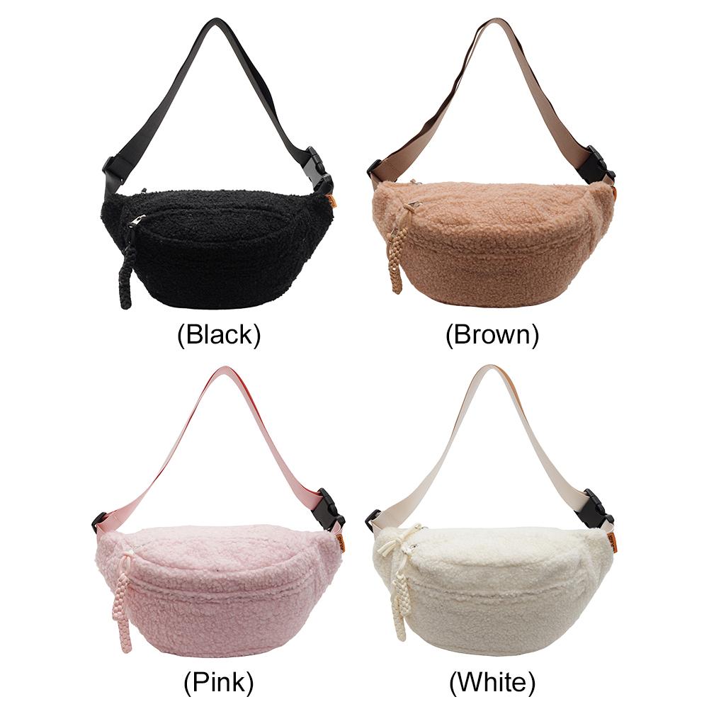 Fleece Sherpa Crossbody Bags for Women Small Size Fanny Pack Winter Plush Waist Bag Cute Bum Hip Waist Pack Waist Bum Bag Pack