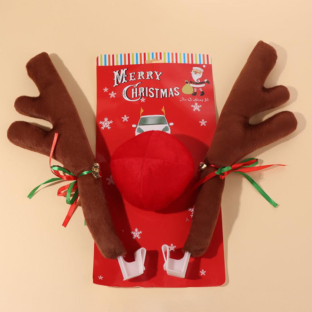 Cartoon Cute Christmas Car Decorations Deer Horn Car Reindeer Antler Kit Reindeer Christmas Decor