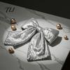 Durable Polyester Bows for Seasonal Decor Christmas Large Bow Pendant with Sequin, Multi-Layered Glitter Decorative Hanging Holiday Parties Ornament,