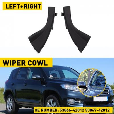 For Toyota RAV4 06-12 2X Front Wiper Side Cowl Extension Cover Trim 53866-42012