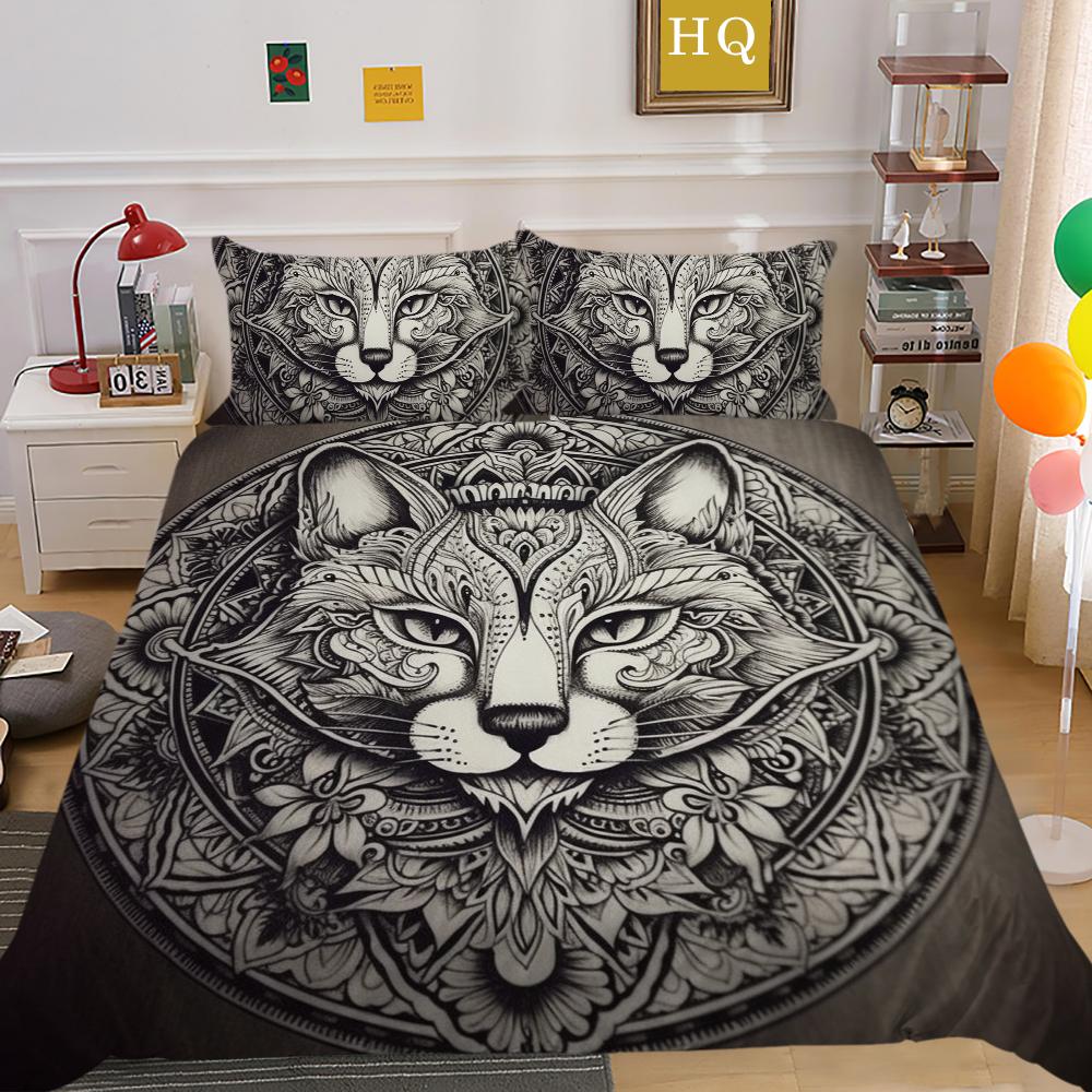 3D Datura Bedding Set Indian Style Duvet Cover 2/3pcs UK/US/AU/DE/UE Full Size Super Big Bed Room Washable Soft and Quick Drying Home Decoration