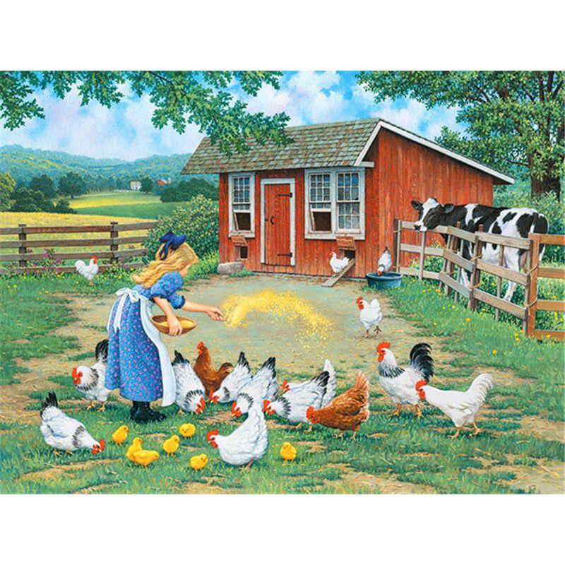 Pintura de Diamantes 5D Paisaje Pedrería Imágenes Paisaje Mosaico de Diamantes Dibujos Animados Decoración del Hogar