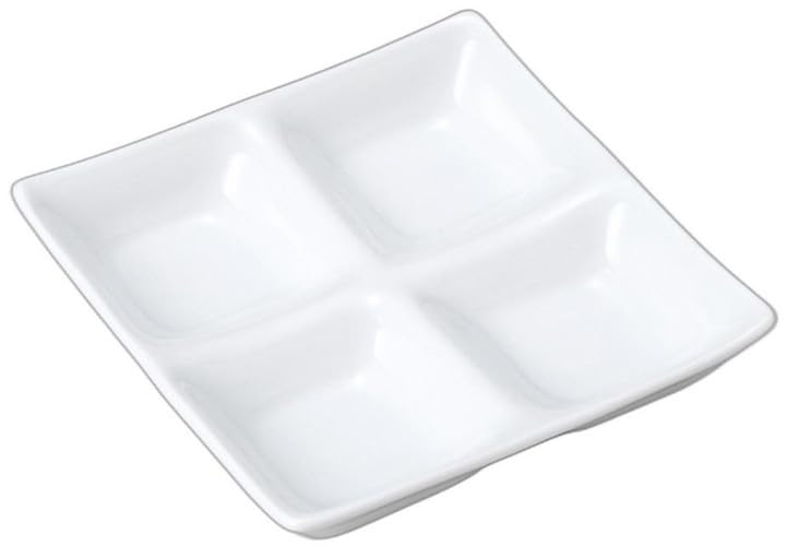

Swan white x x Divided 4 Setomonohonpo 4-dish plate, [13.5 13.5 2.5cm] plate, dishes, белый