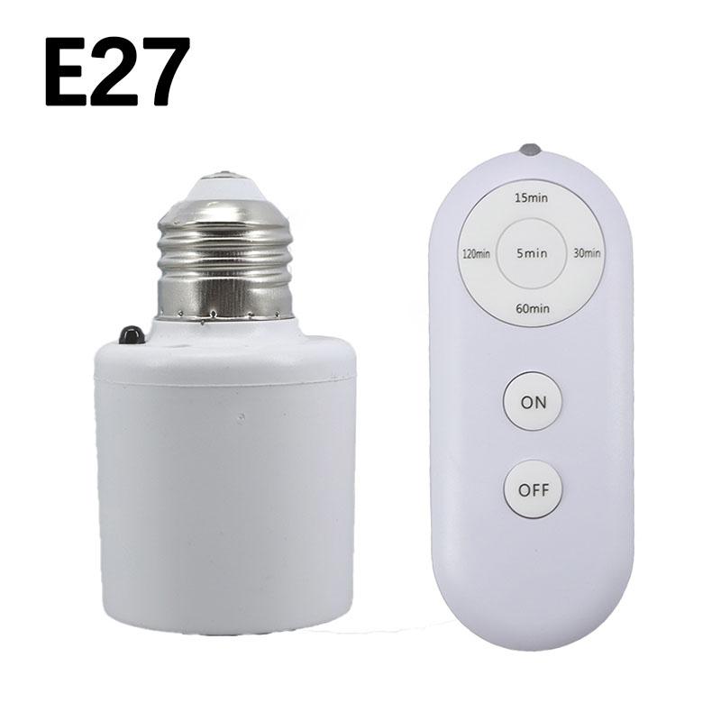 E27 or B22 Remote Control Light Bulb Base Socket Smart Timer Switch Wireless 8m Lamp Holder AC 110V 220V ON Off