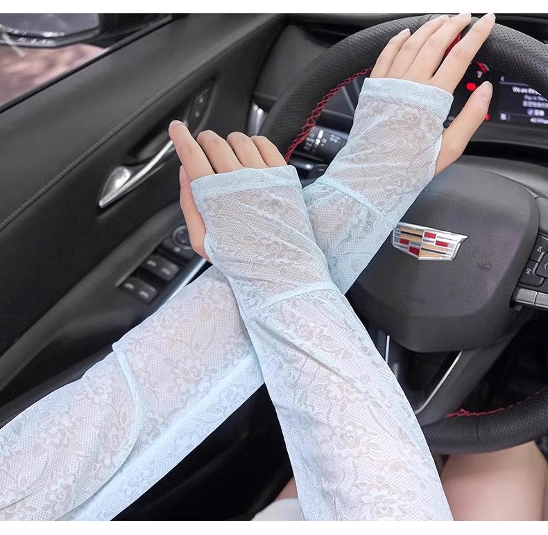 Women's Breathable Ice Silk Lace Sun Protection Arm Sleeves