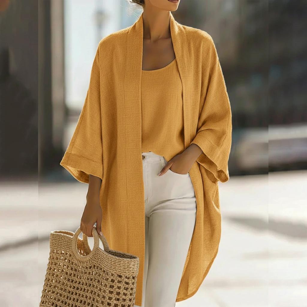 Ladies' Casual Temperament Cardigan T-shirt Versatile Casual Loose Two-piece Set