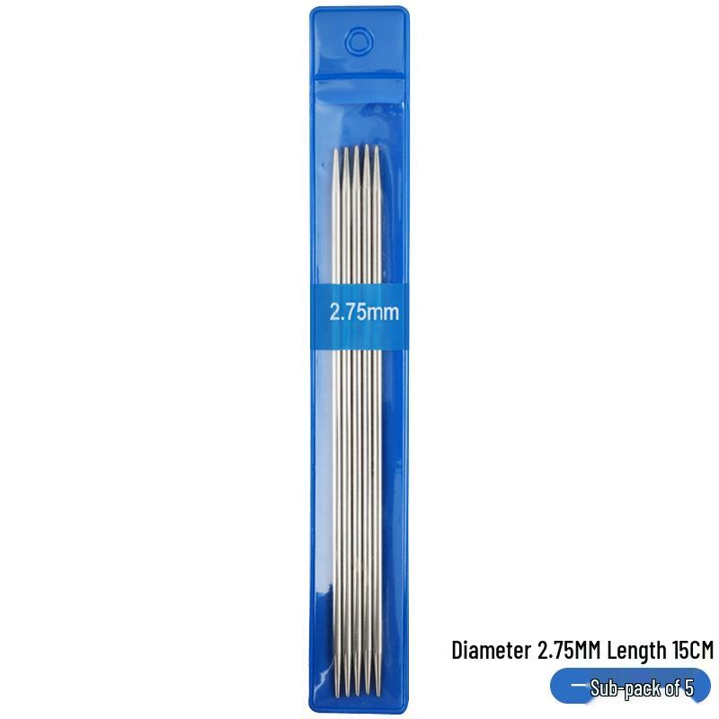 15cm Short Stainless Steel Knitting Needles Set - Straight Sweater Needles for Handmade DIY Dolls