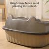 Cat Litter Box Thickening Kitty Sandbox Semi-enclosed High Side Splashproof Pet Bedpans with Litter Scoop Cleaning Cat Supplies