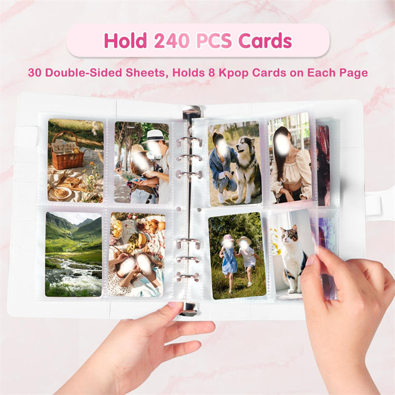A5 Loose Leaf Booklet Cover Notebook Card Book 25 Sheets 4 Grid Storage Bag INS DIY PVC Photo Album Binder Photocards Holder