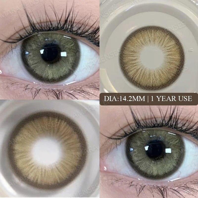 AMARA kék színű kontaktlencsék Natural Look Zöld szemlencsék Szürke kontaktlencsék Beauty Pupil Eye Kozmetika Éves használat