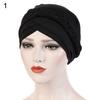 Modny Jednokolorowy Pleciony Muzułmański Turban Kapelusz Chemo Bandana Headwrap