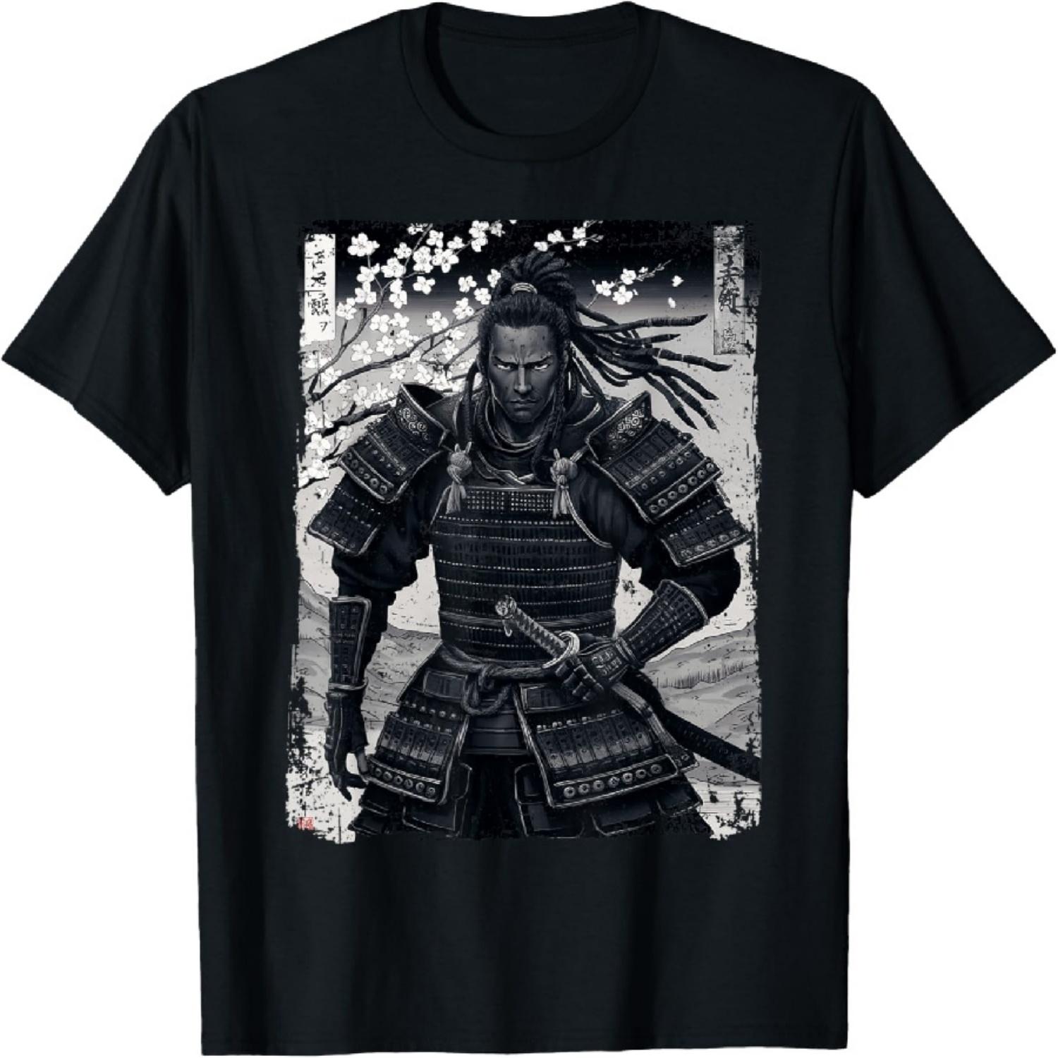 Black Afro African Japanese Style Yasuke Samurai T-Shirt S
