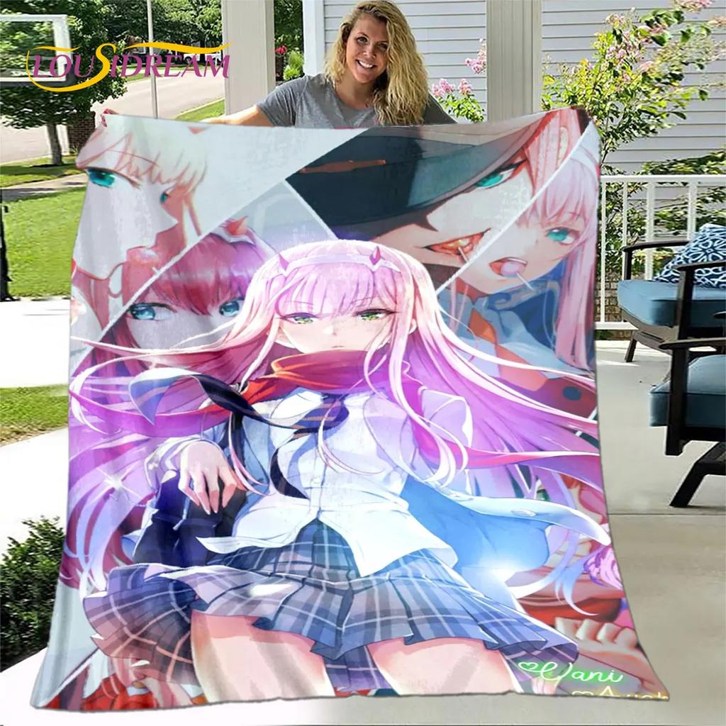Zero Two DARLING In The FRANXX  Soft Plush Blanket,Flannel Blanket Throw Blanket for Living Room Bedroom Bed Sofa Picnic Cover