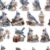 Ice Blue Jay Ornament Advent Calendar, 24-Day Winter Garden Countdown Box Wonderland Decorations with Acrylic 2D Ornaments, Christmas Tree Hanging
