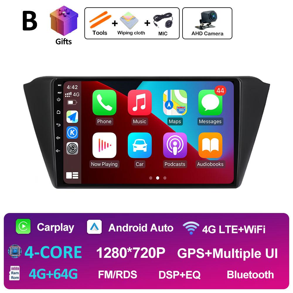 For Skoda Fabia 3 III 2015 - 2019 Android Intelligent System DSP Stereo QLED IPS Screen GPS Navigation Cooling fan WIFI No 2 din