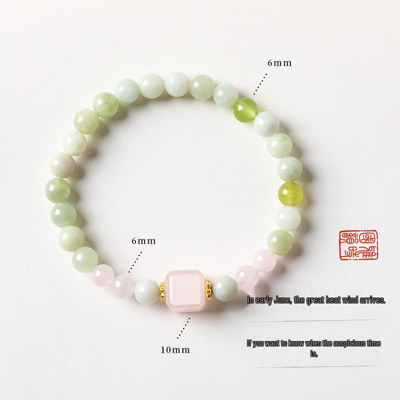 Aquamarine & White Crystal Beaded Bracelet: Fairy Summer Style for Girls, Sweet & Simple Fashion Hand Jewelry with a High-End Feel