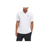 Adidas Logo Print Button-Fit Straight-Cut Short Sleeve Polo Shirt Men Polo Shirts White HS3277