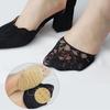 1 Pair Half Toe Socks Women Floral Lace Toe Topper Socks No Show Liner Socks Invisible Forefoot Non-Slip Insoles Pads