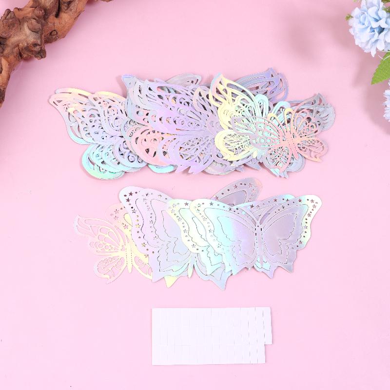 Pack of 48 3D Butterfly Wall Decals In 4 Stunning Styles and Sizes; Butterfly Birthday Party/Cake and Room Decorations
