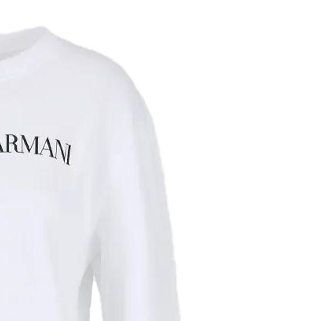 Emporio Armani Ss23 Letter Print Crew Neck Long Sleeve Sweatshirt Women Sweatshirt White 8N2M9E2J49ZF109