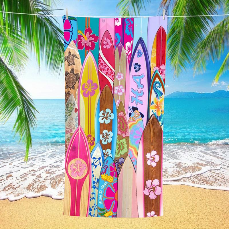 Hawaiian Surfboard Beach Towel Oversized Microfiber Extra Large Quick Dry Sand Free Bath Towel Swim Pool Blanket For Adults