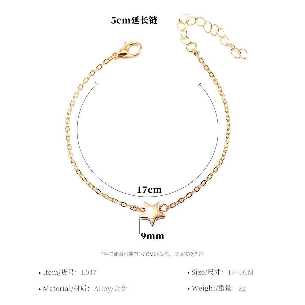 eBay European and American Fashion Creativity, Five-pointed Star Peach Heart Bracelet, Simple Women's Bracelet, Star Hand