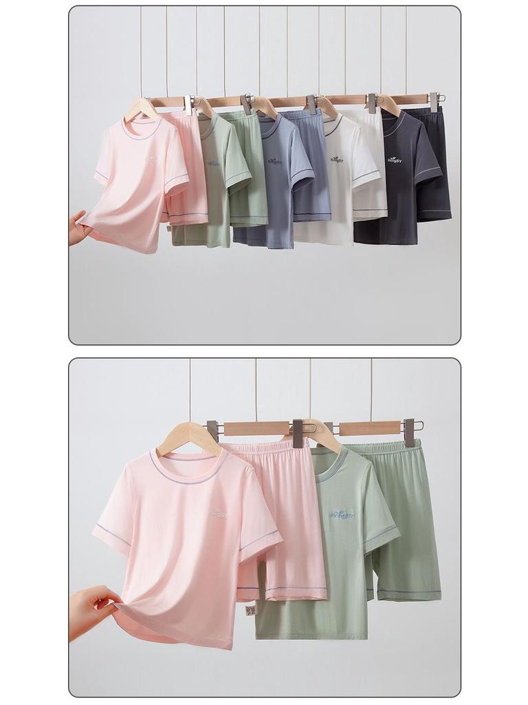 Kids' Modal Pajamas - Boys' & Girls' Long Sleeve Summer Set & Parent-Child Air Conditioning Outfit