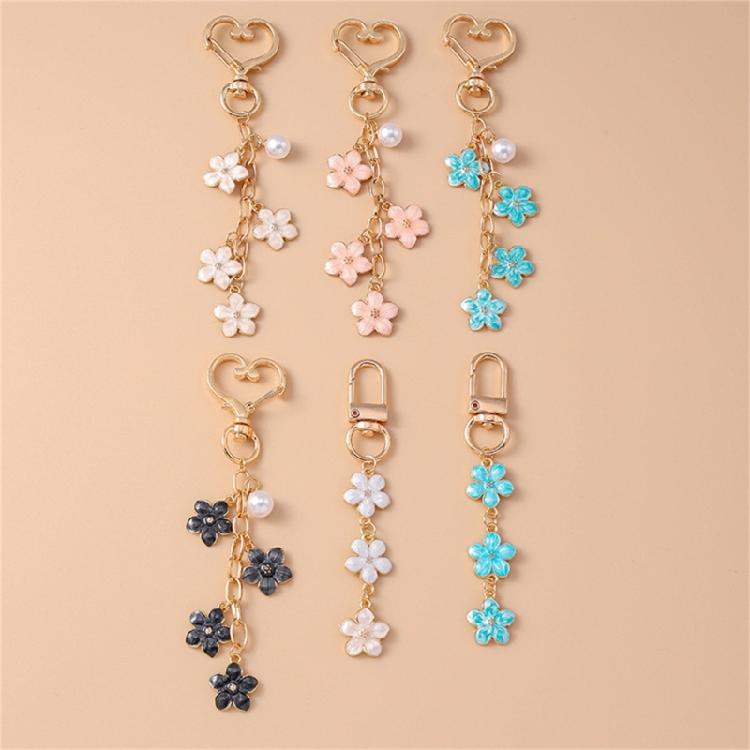 Elegant Metal Heart Bag Pendant Floral Keychain Stylish Purse Phone Charm Unique Key Holder Women's Fashion Jewelry Gift