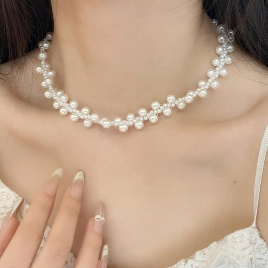 Summer Gentle Pearl Cherry Necklace Women'S Light Luxury Niche Temperament Neck Chain Sweet And Fresh Collarbone Chain