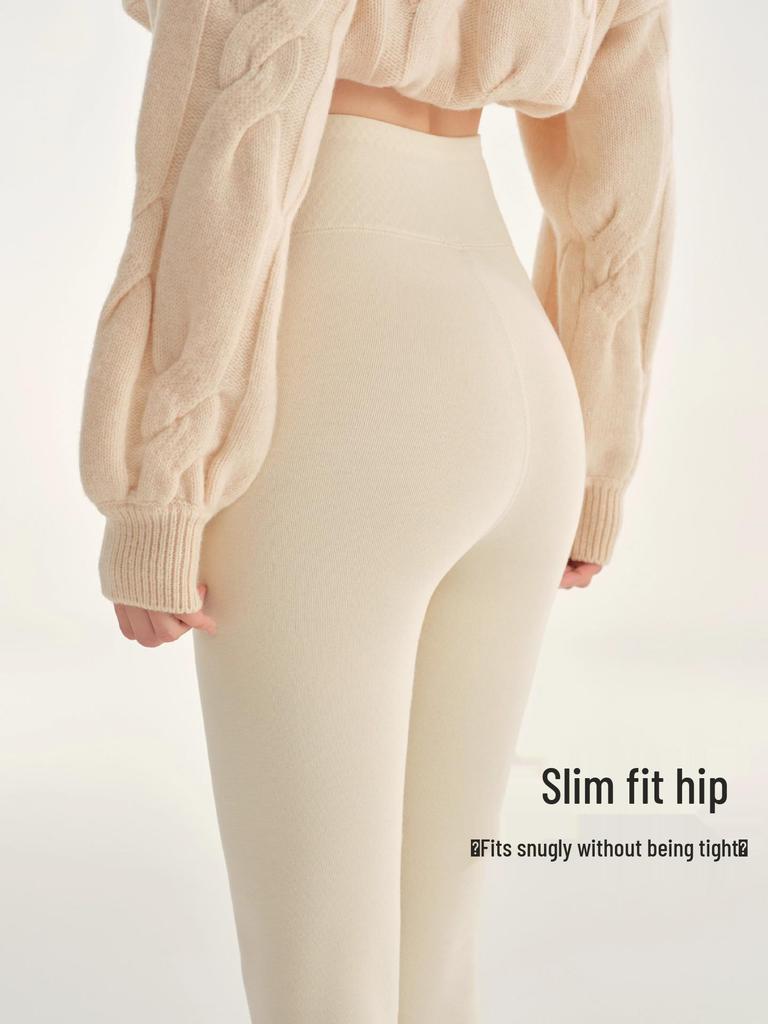 Velvet High-Waisted Women's Shark Pants: Warm, Elastic, Light Shaping, Slimming, Solid Color, Versatile Autumn/Winter Outerwear.
