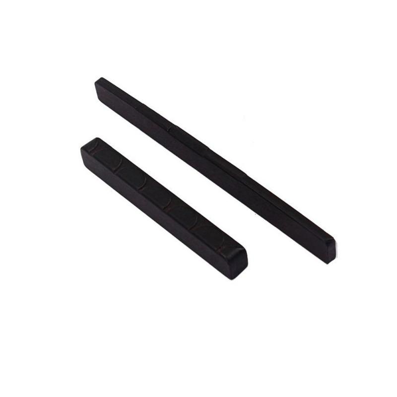 2 Pcs/set Saddle Nut Ebony Upper Nut(52x6x9mm) + Saddle (80x3x9/8mm) for Classical Guitar