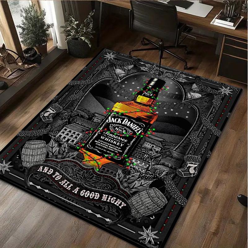 Jack Daniel's Whiskey  Carpet Office Decorative Carpet For Living Room Bedroom Door Mat Floor Rug Computer Chair Area Rug