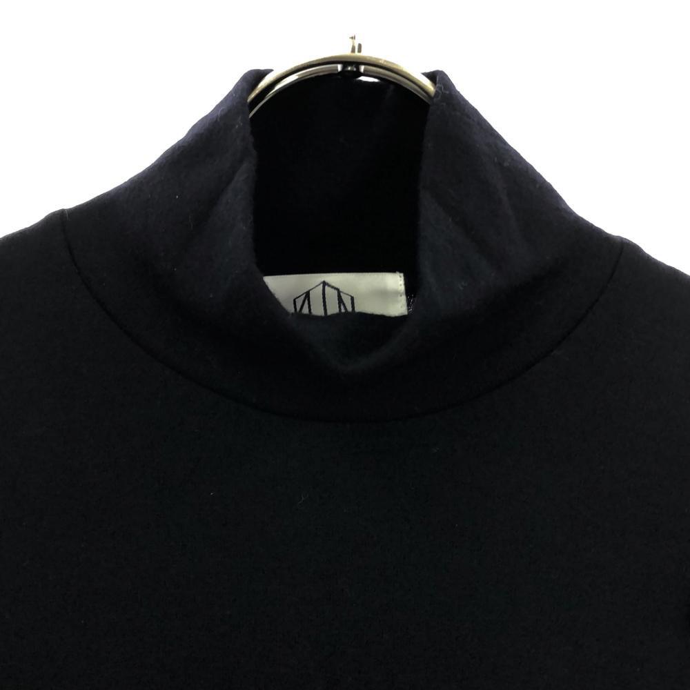 KUON wool Long sleeve High neck Cut S black Shoulder patch pullover Men's Used