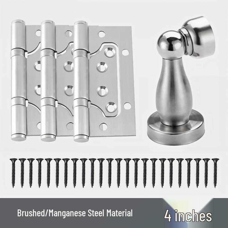 Universal Magnetic Black Bedroom Door Handle Lock - Silent, Solid Wood Design