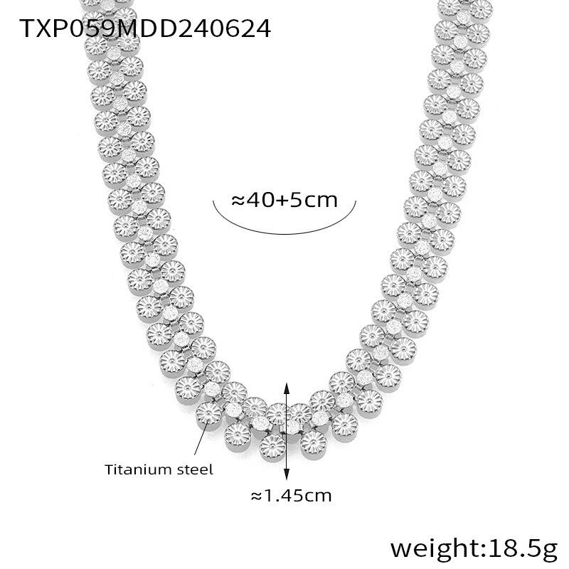 Chic Retro Floral Necklace & Sun Pattern Bracelet - Versatile, Light Luxury Accessories for Women