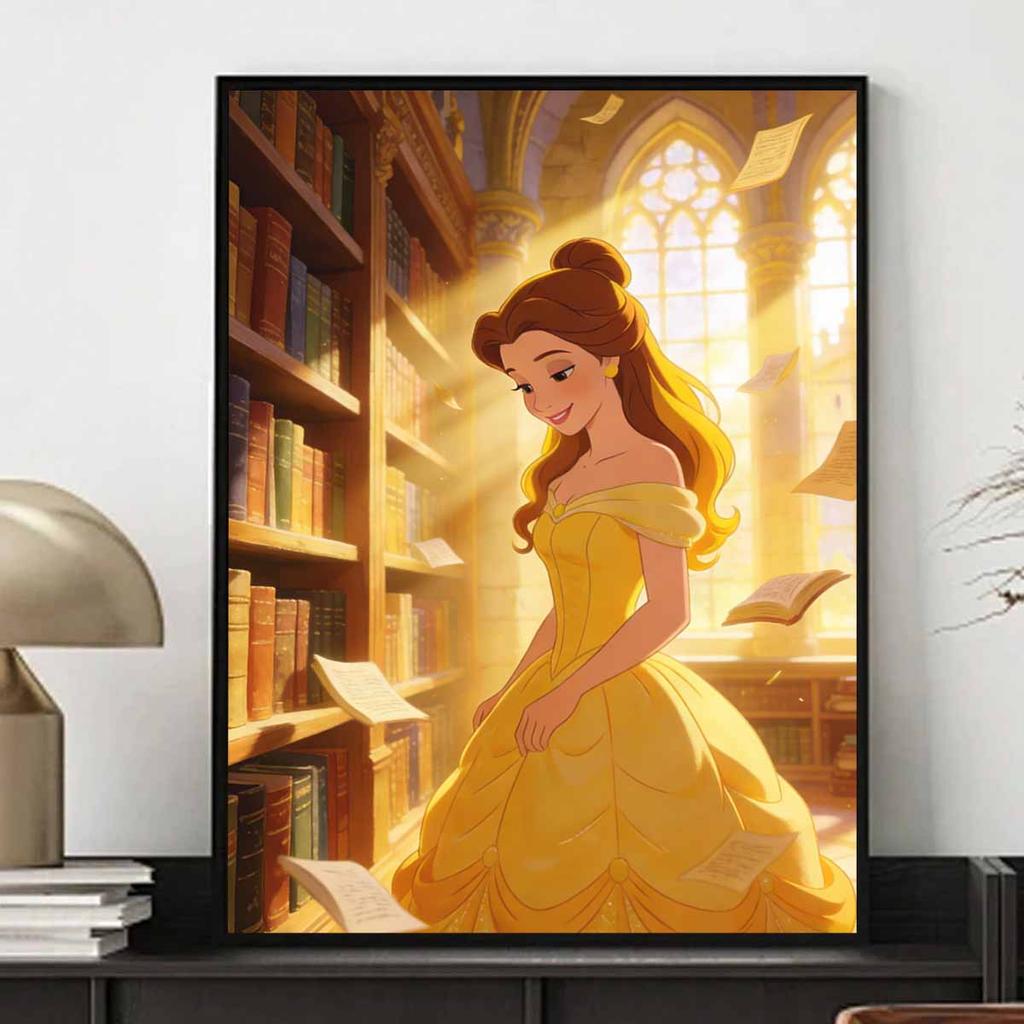 Disney Diamond Painting Kit Belle in Library 5D DIY Diamond Art Home Bedroom Wall Decor
