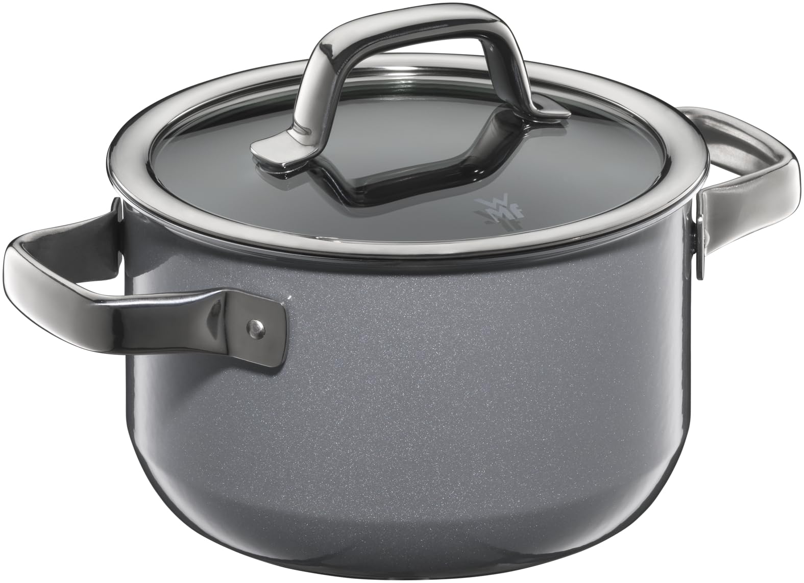 

WMF pot 16cm IH Gas fire compatible Tech Mineral High PL W0517135290 Two-handed Non-stick Fusion Casserole (Platinum)