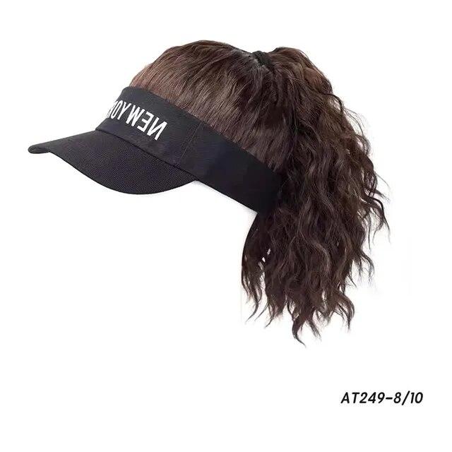 Pălărie Perucă cu păr sintetic Pălărie de soare de vară șapcă de baseball Păr scurt ondulat și ondulat posturi pentru femei Moda