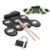 Folding Electric Drum Set Silicone Practice Drums Pad Kit Portable Music Drums