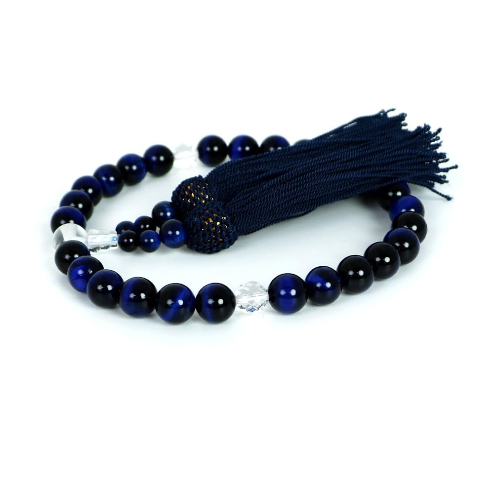 Men's and Women's Prayer Beads, Unisex, Informal Prayer Beads, Made from Natural Blue Tiger Eye Stone.