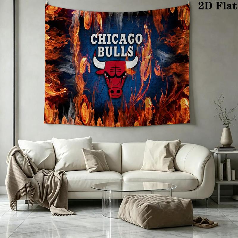 Chicago Bulls Wall Tapestry Aesthetic Wall Hanging Printed Fabric Blanket Decorative Tapestries for Bedroom Living Room Home Decor