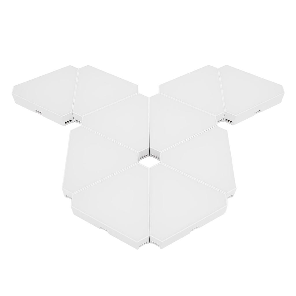 10 Sets RGB LED Light Panel Triangular Splicing Decor Lamp Music Synchronization BT APP and Remote C