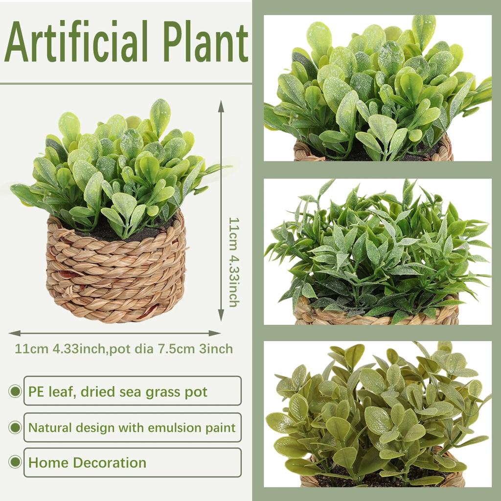 3 Stück Grüne Künstliche Pflanzen Gras Gewebte Kleine Topfpflanzen Heimdekoration home decor home decoration Pflanzen