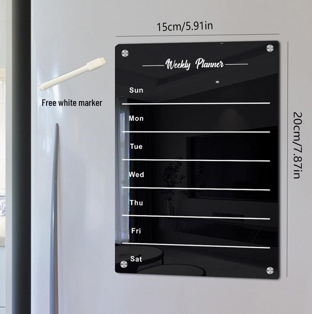 3D Magnetic Acrylic Erasable Note & Planner Board for Refrigerator
