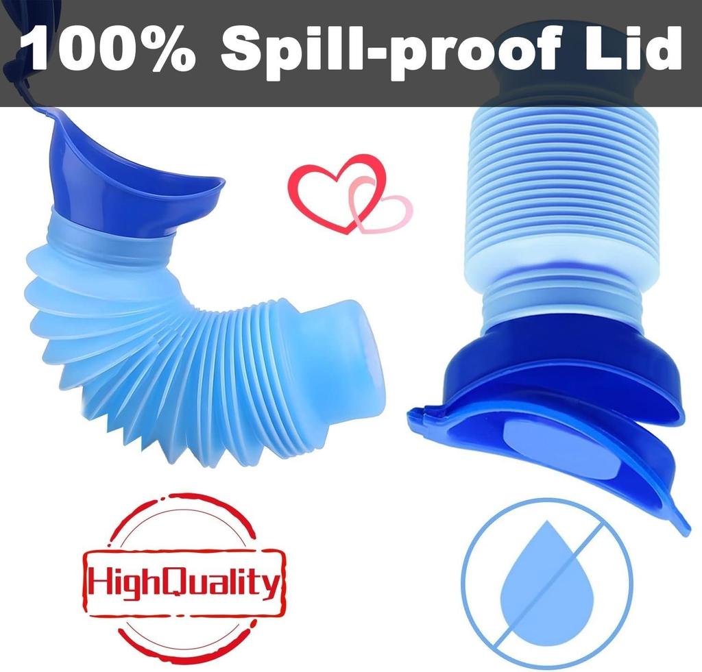 Portable Travel Urinal - Collapsible Reusable, Ideal For Camping & Long Trips