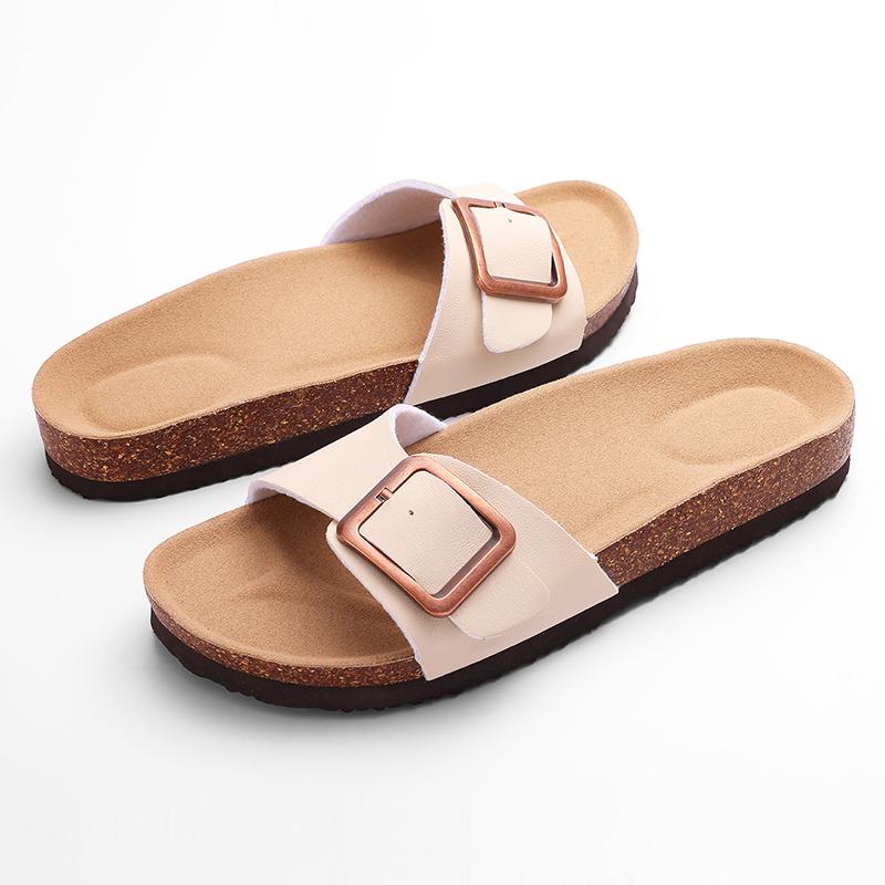 Móda Shevalues Letní dámské ploché sandály Gradientní korkové dřeváky Pantofle Dámské žabky Klasická plážová obuv Módní ploché sandály